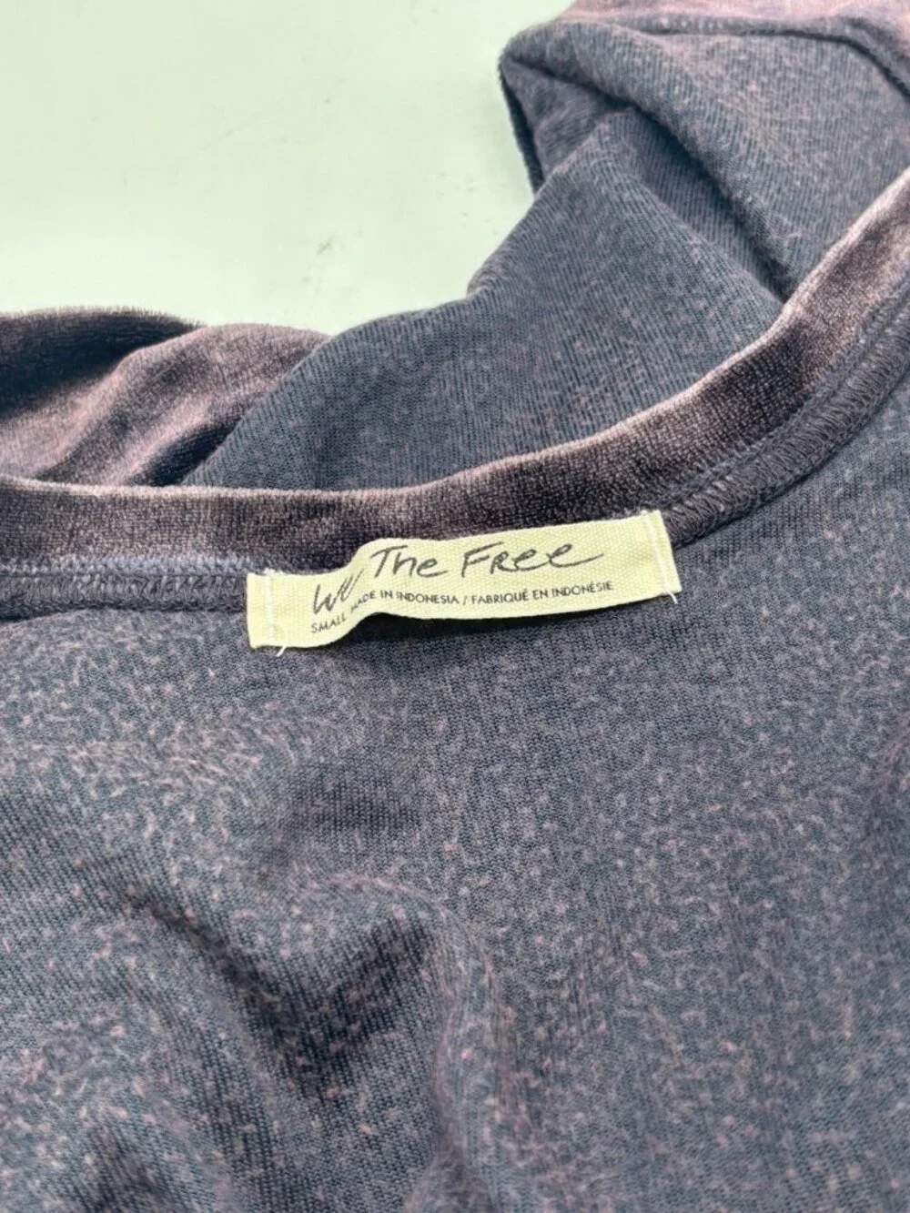 Free People Valerie Velour T-Shirt, Navy (purple really), Sz. S